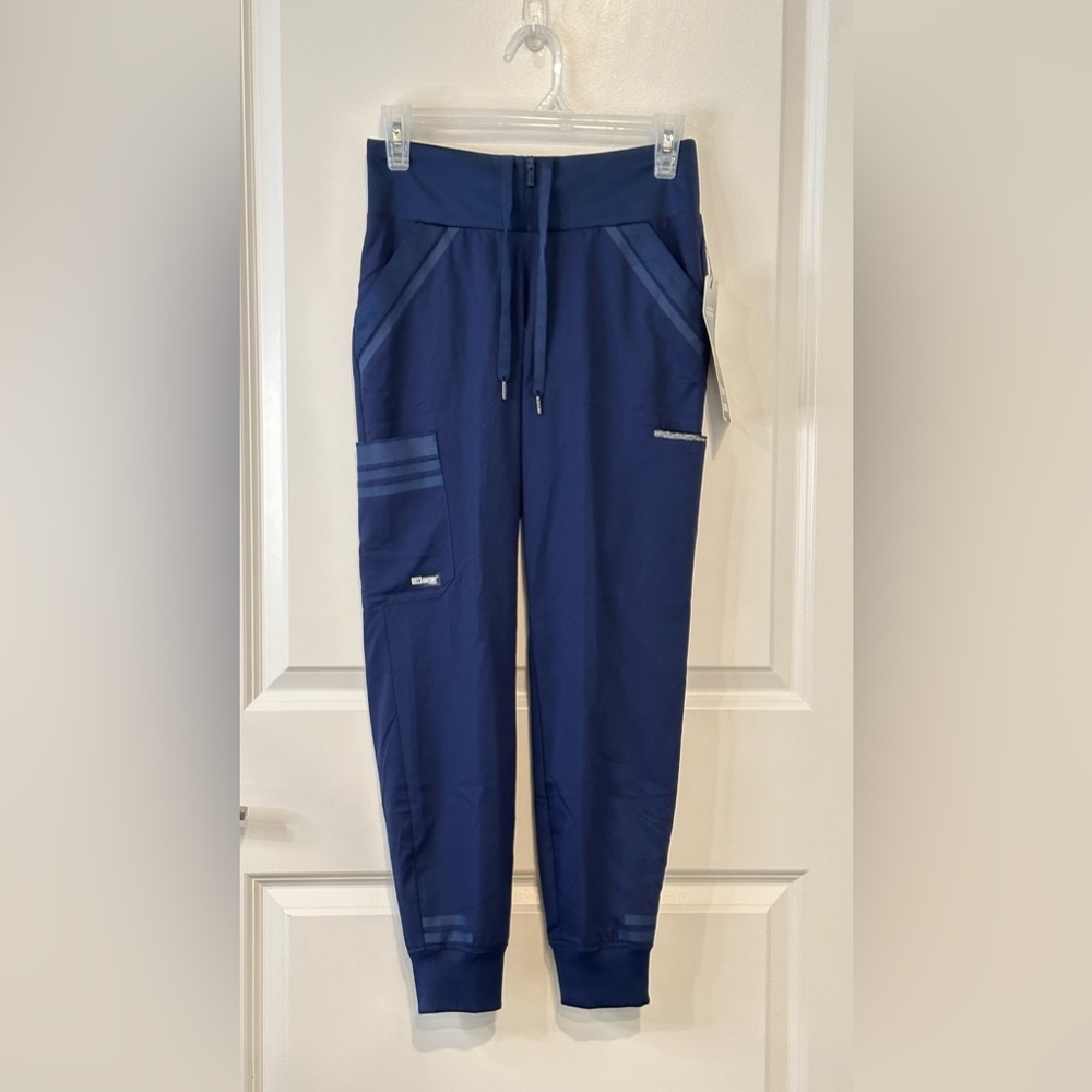 Grey's Anatomy Womens Scrub Jogger Pants XS Petite Navy Blue Drawstring Pocket
